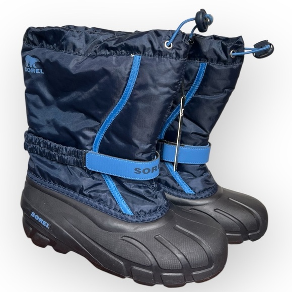 Sorel Flurry Youth Snow Boots Blue Size 7 Insulated Winter Kids Missing Insert - Picture 1 of 13